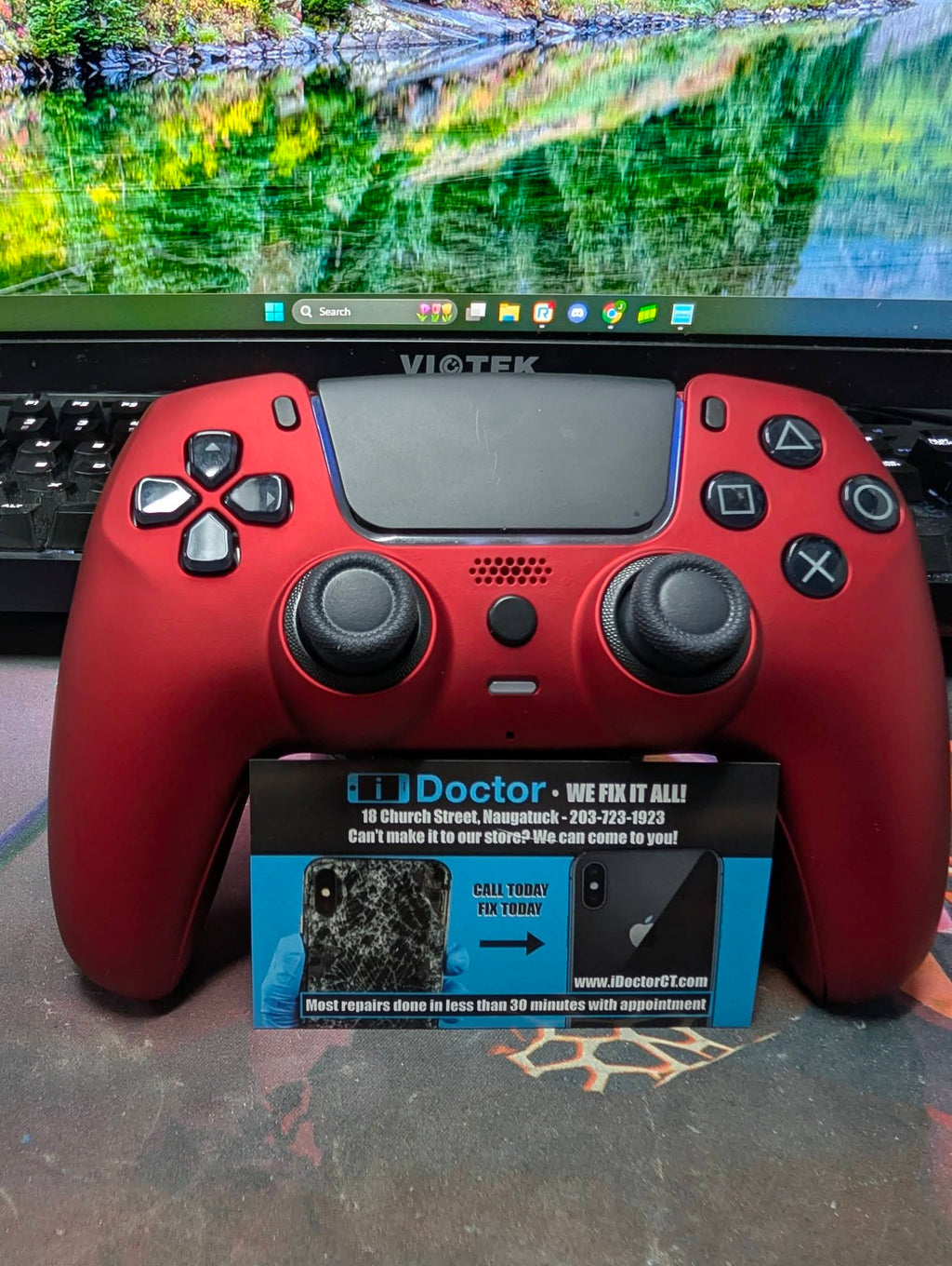 Custom Pre-Built - PS5 Controller - Luna Redesigned Scarlet Red