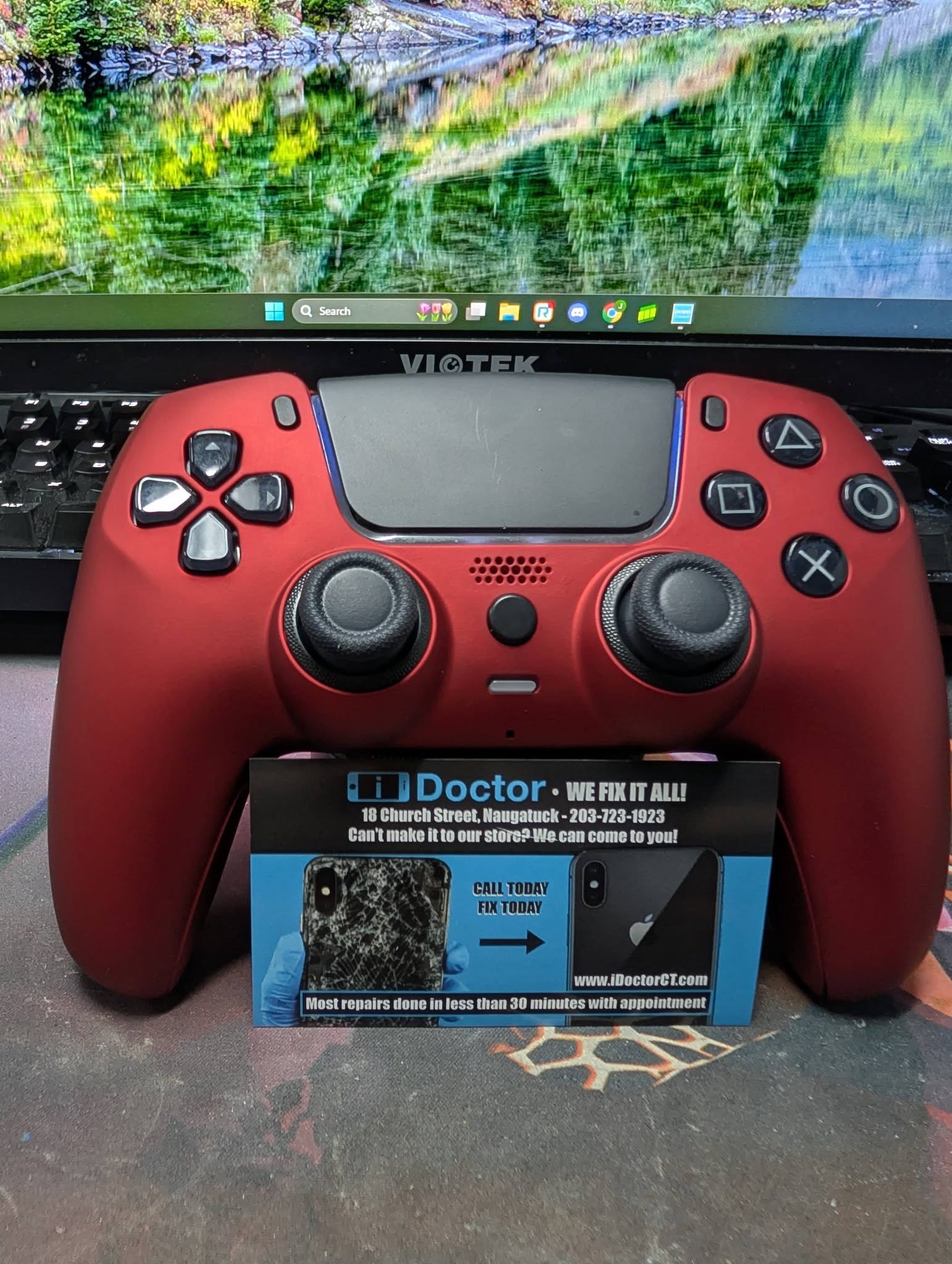 Custom Pre-Built - PS5 Controller - Luna Redesigned Scarlet Red