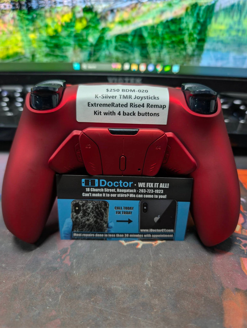 Custom Pre-Built - PS5 Controller - Luna Redesigned Scarlet Red