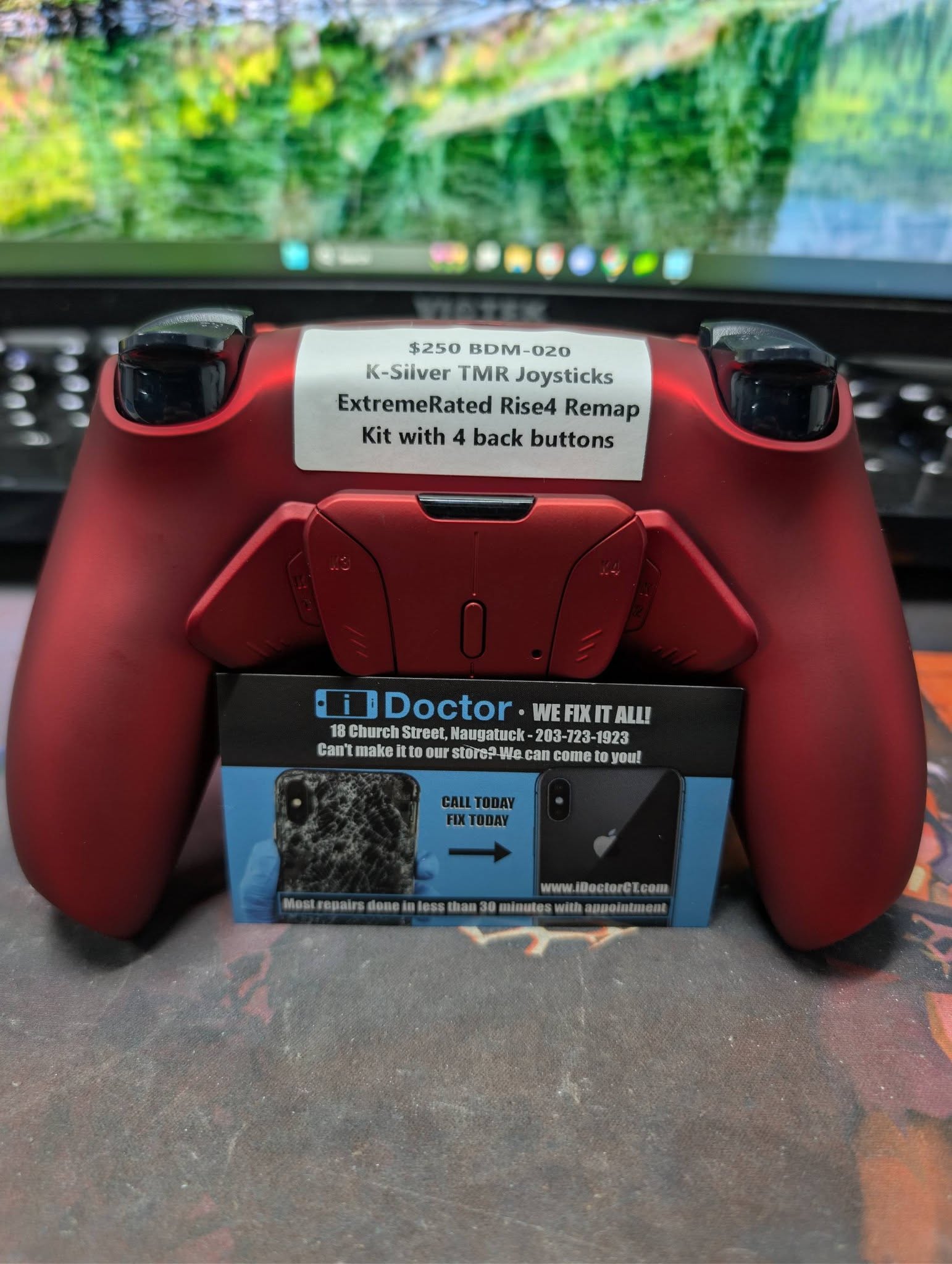 Custom Pre-Built - PS5 Controller - Luna Redesigned Scarlet Red