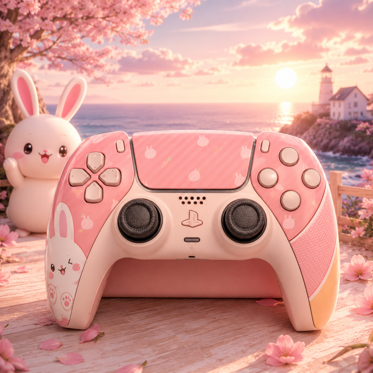 Custom Pre-Built - PS5 Controller - Bunny Mochi Pink