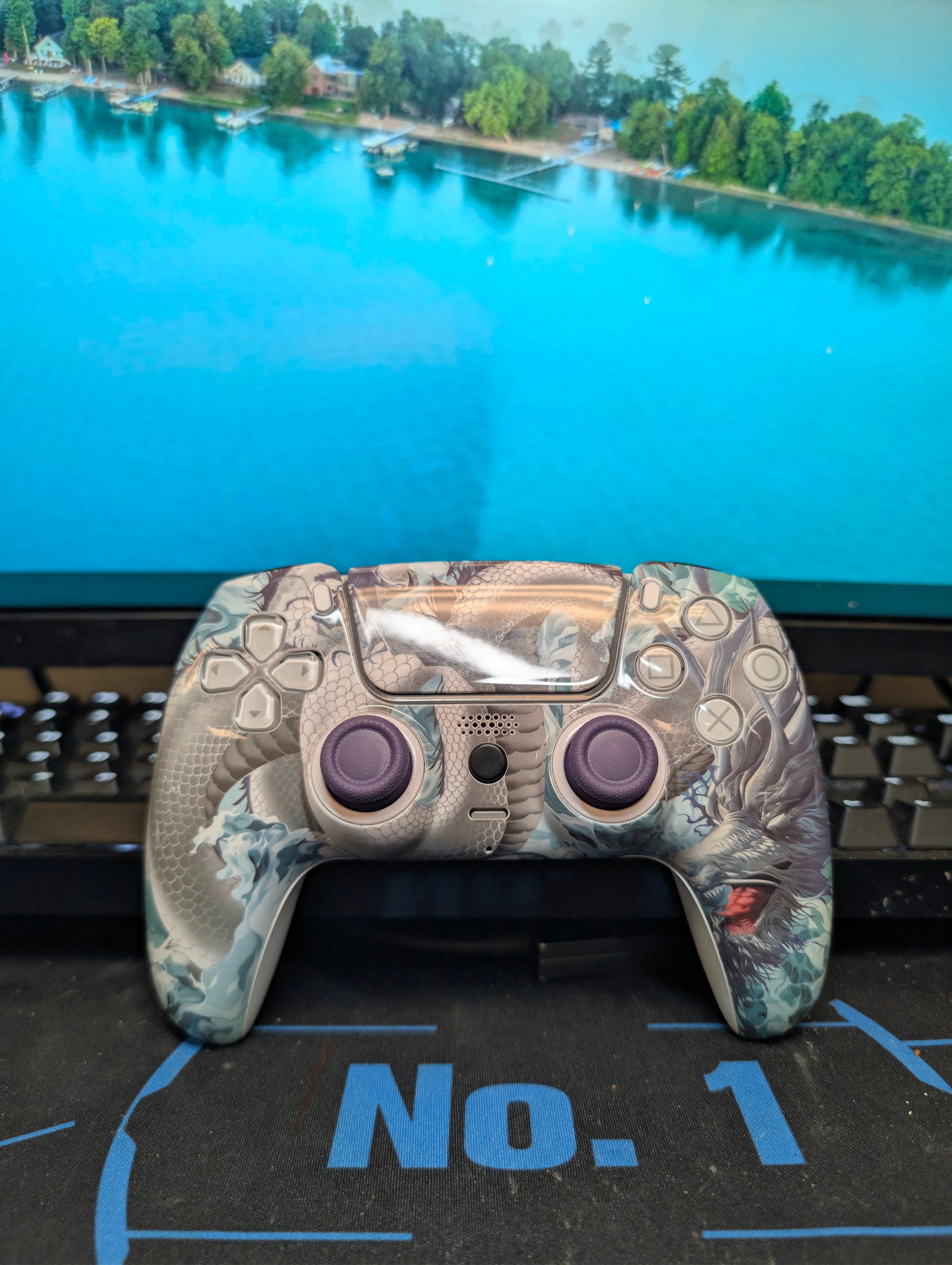 Custom Pre-Built - PS5 Controller - Jade Dragon - TMR & Smart Triggers