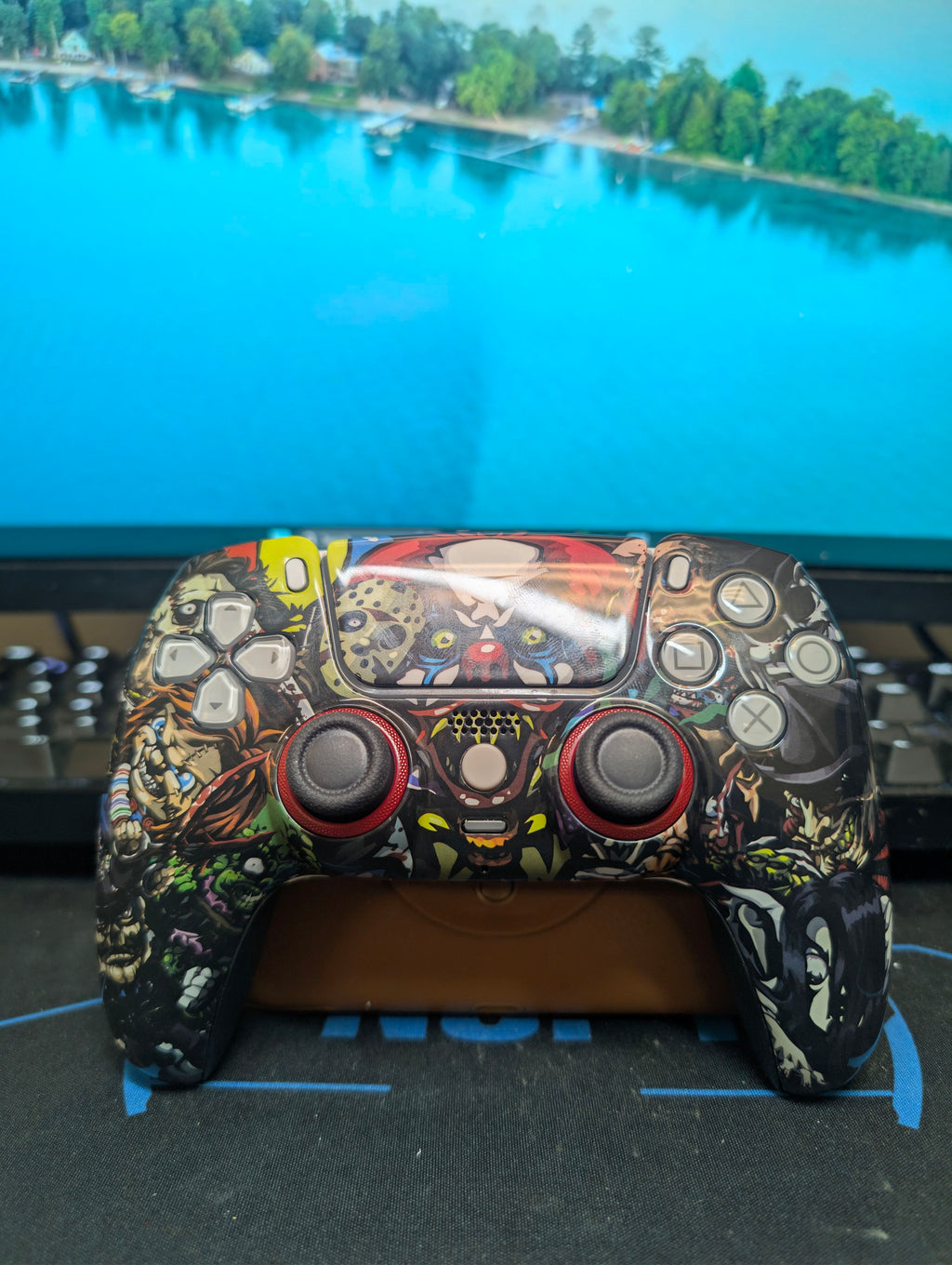 Custom Pre-Built - PS5 Controller - Chucky Doll & Clown - TMR, Clicky Triggers, 4 Paddles