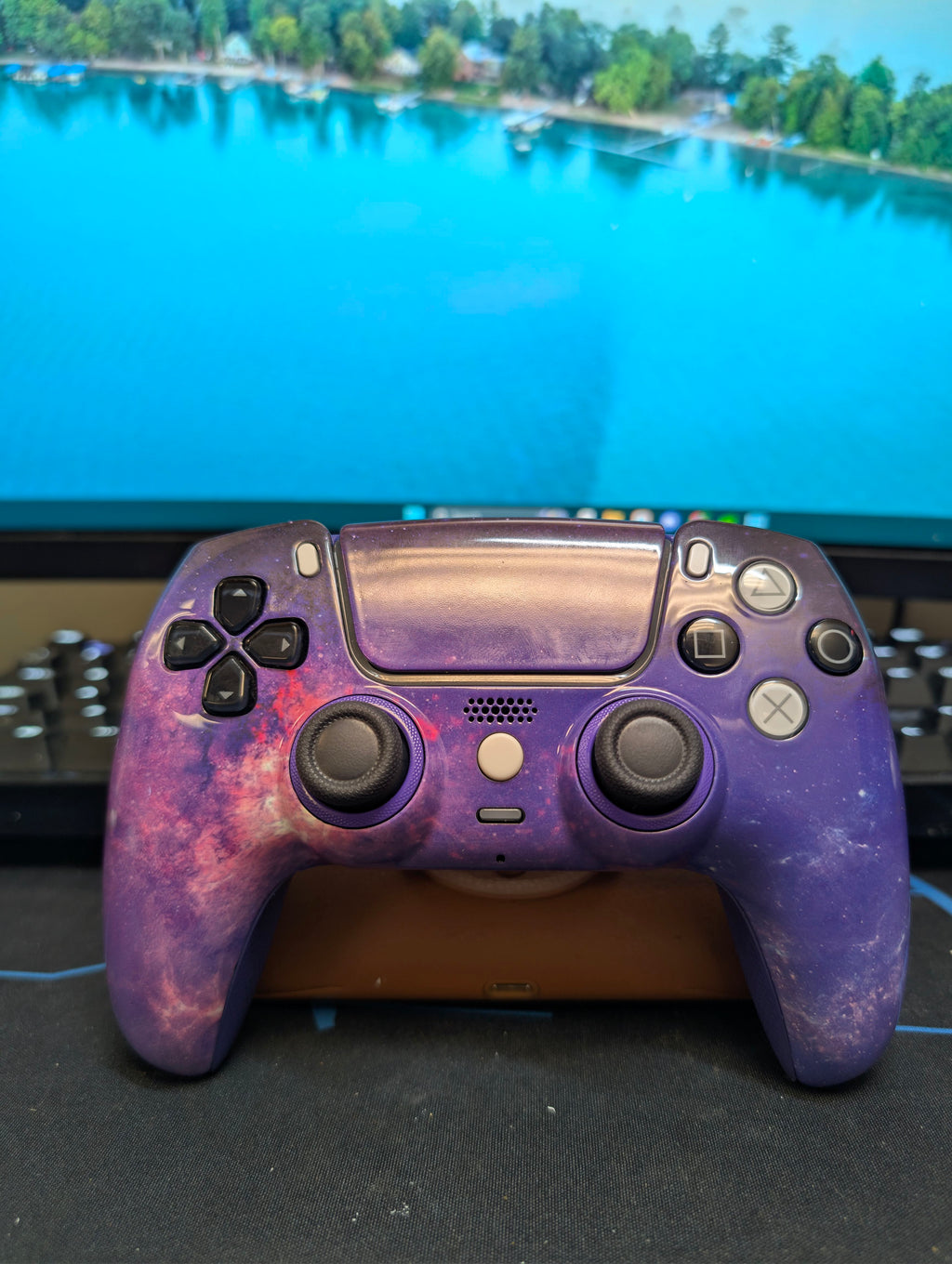Custom Pre-Built - PS5 Controller - Purple Sky - TMR, Clicky Triggers, 4 Paddles