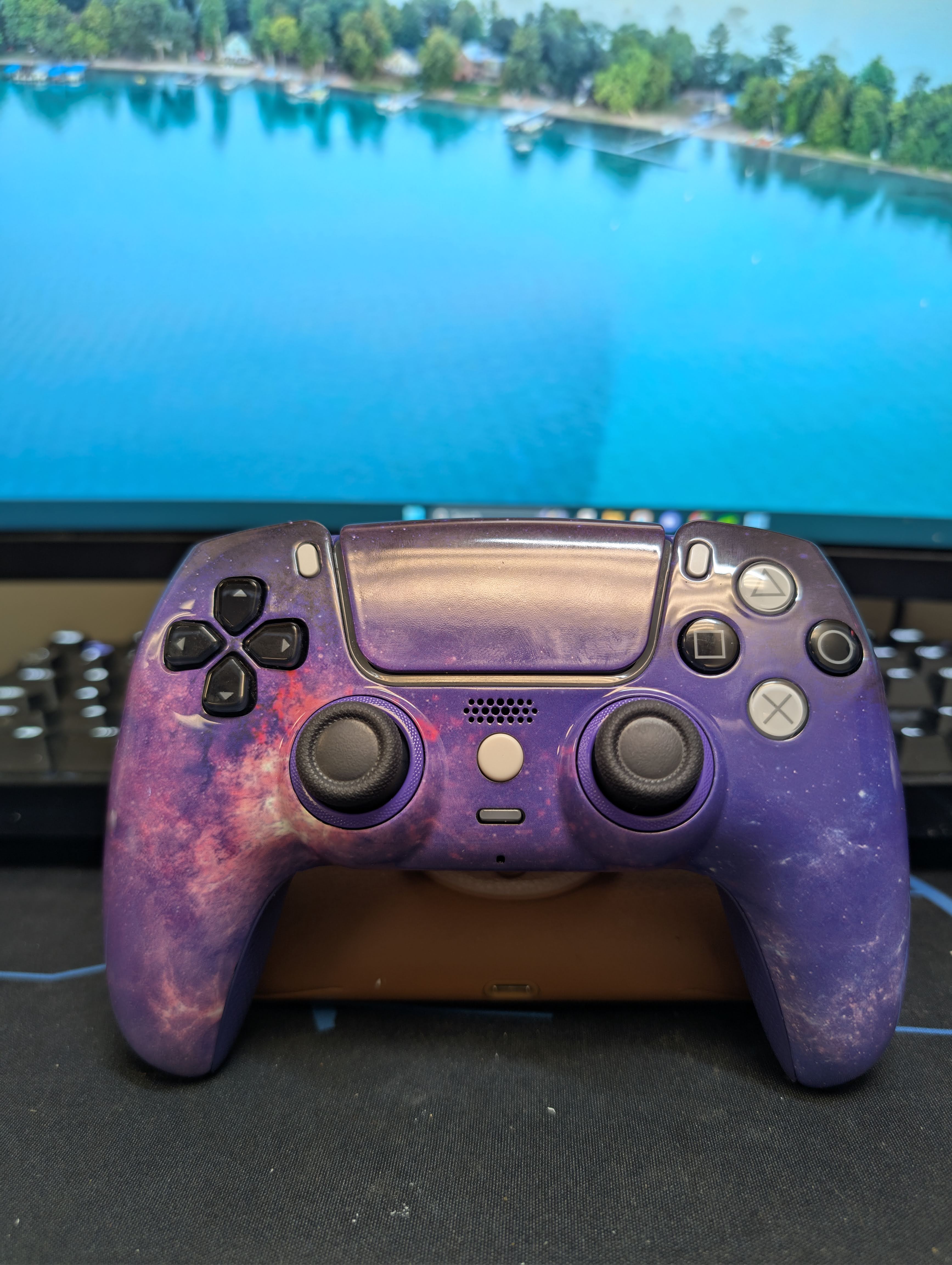 Custom Pre-Built - PS5 Controller - Purple Sky - TMR, Clicky Triggers, 4 Paddles