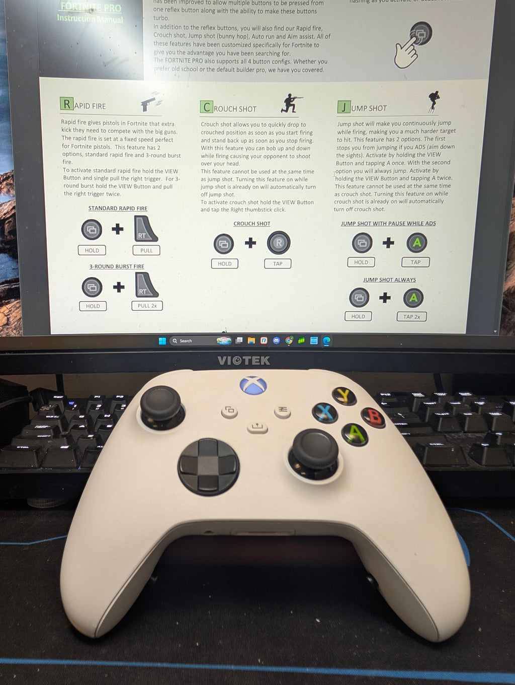 Rapid Fire/Fornite Mod Pre-Built - Xbox Controller 1914 - White - TMR, 4 Back Buttons