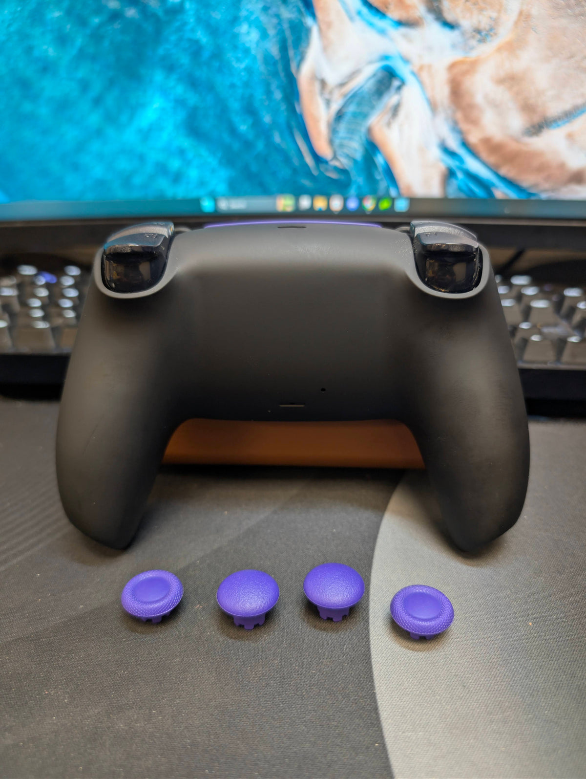 Custom Pre-Built - PS5 Controller - Matte Black/Purple - TMR Joysticks & Removable Joystick Caps