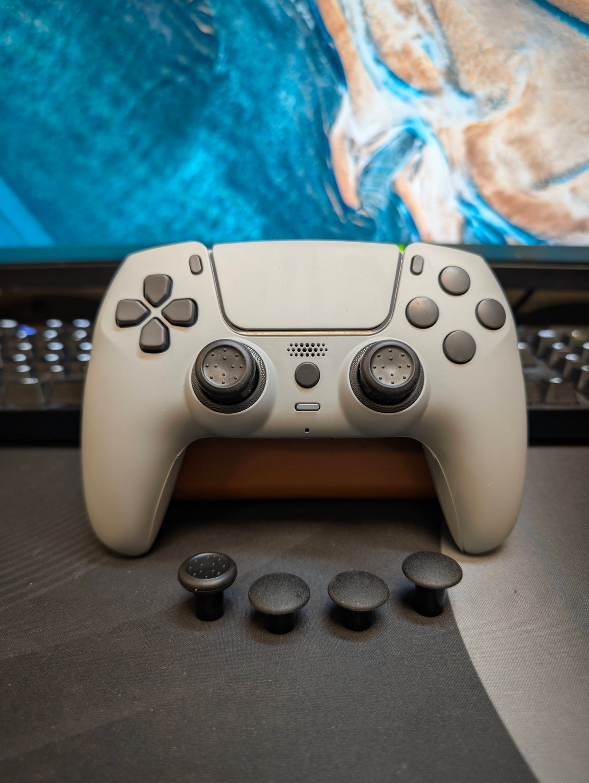 Custom Pre-Built - PS5 Controller - Matte Gray/Black- TMR Joysticks & Removable Joystick Caps