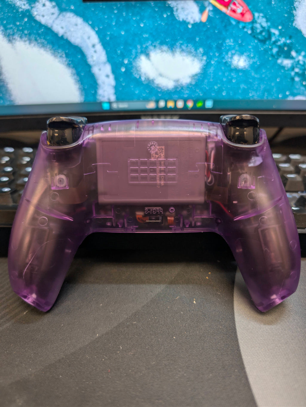 Custom Pre-Built - PS5 Controller - Transparent Purple/White - TMR Joysticks