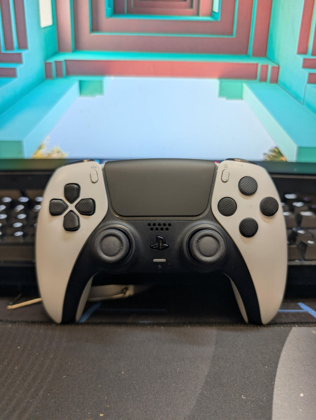 Custom Pre-Built White/Black Ps5 Controller with TMR Joysticks and Clicky D-Pad & Bumpers/Trigger buttons