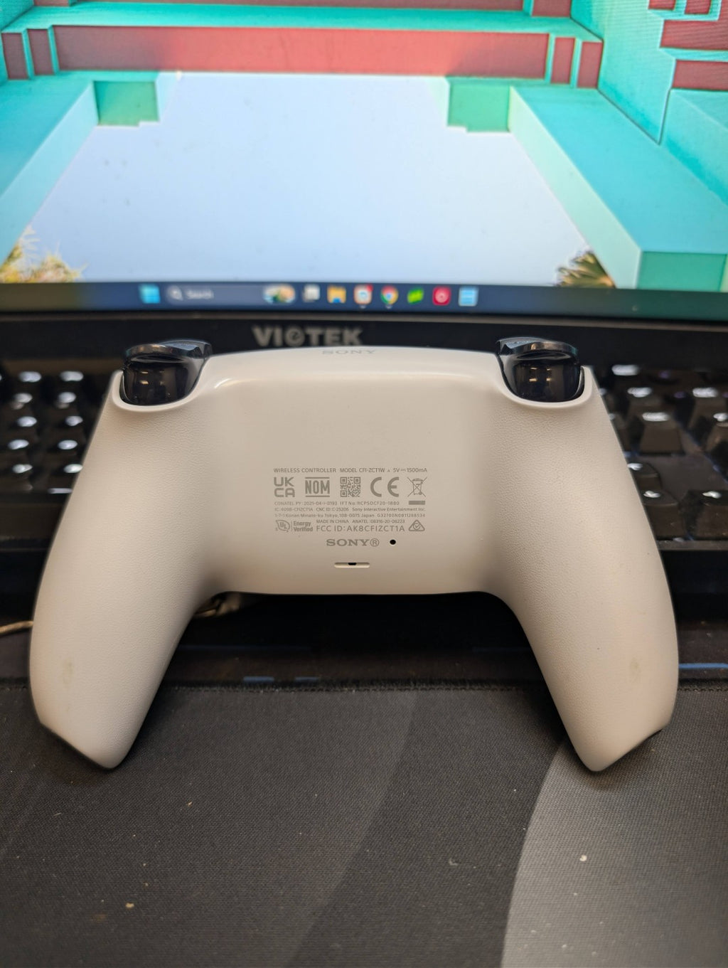 Custom Pre-Built White/Black Ps5 Controller with TMR Joysticks and Clicky D-Pad & Bumpers/Trigger buttons