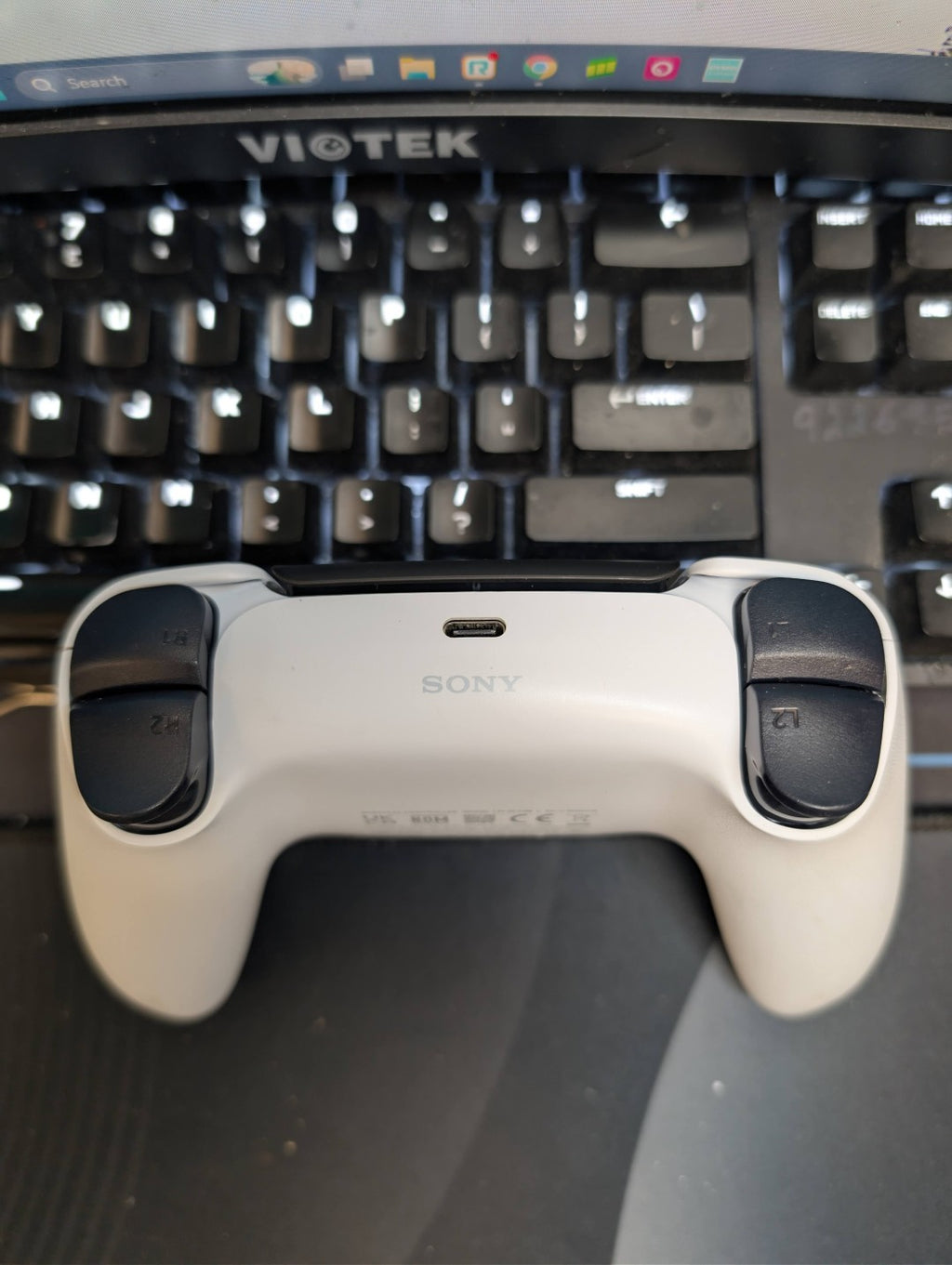 Custom Pre-Built White/Black Ps5 Controller with TMR Joysticks and Clicky D-Pad & Bumpers/Trigger buttons