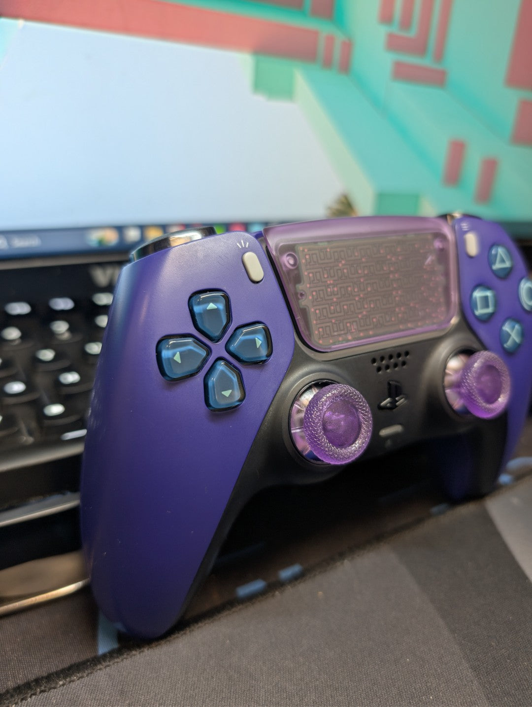 Custom Pre-Built Purple Ps5 Controller with TMR Joysticks