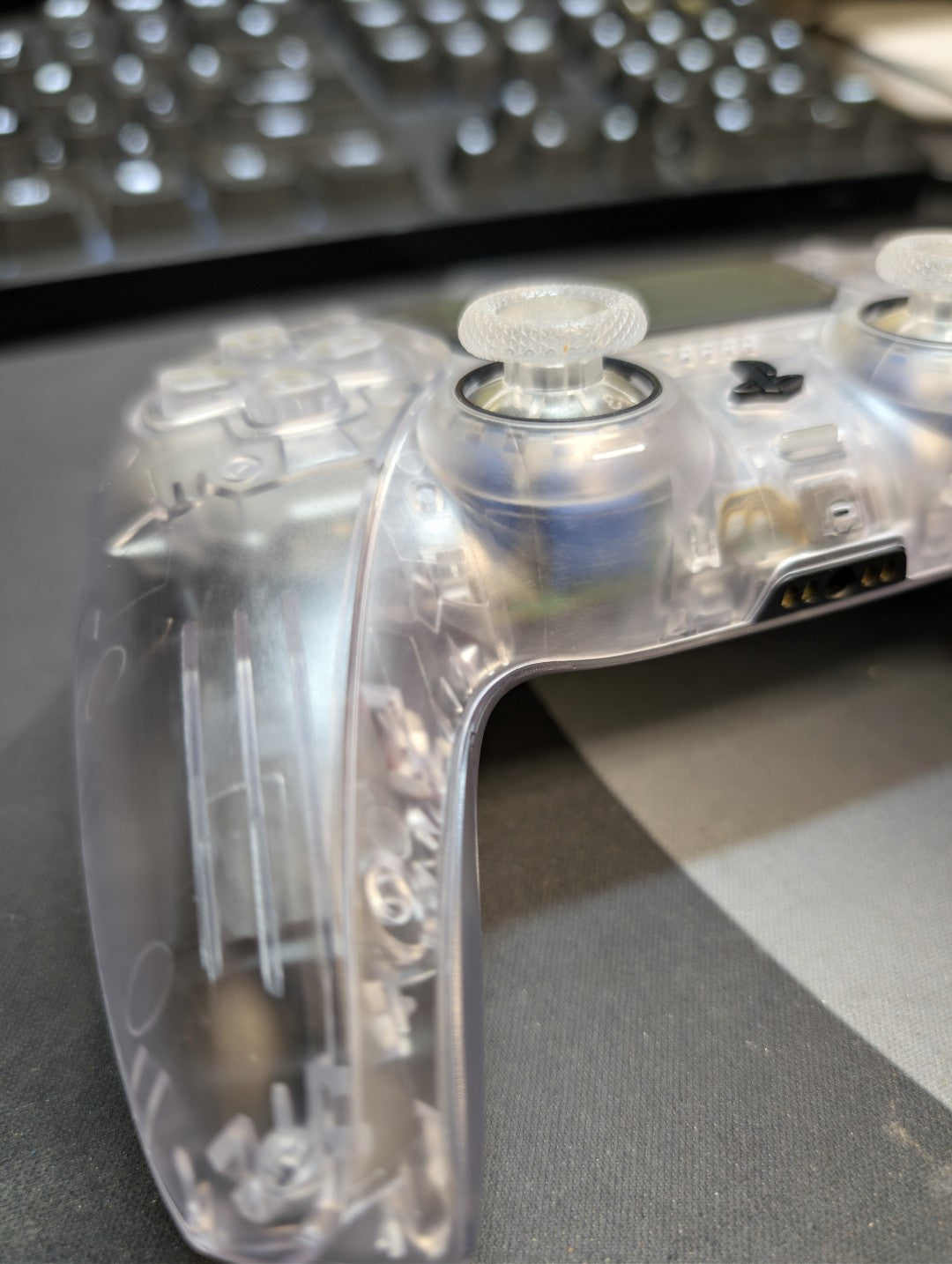 Custom Pre-Built Clear Ps5 Controller with TMR Joysticks
