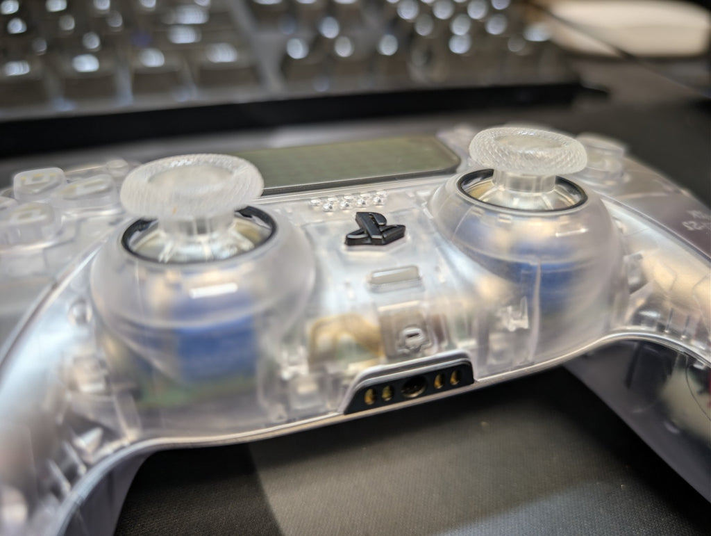 Custom Pre-Built Clear Ps5 Controller with TMR Joysticks