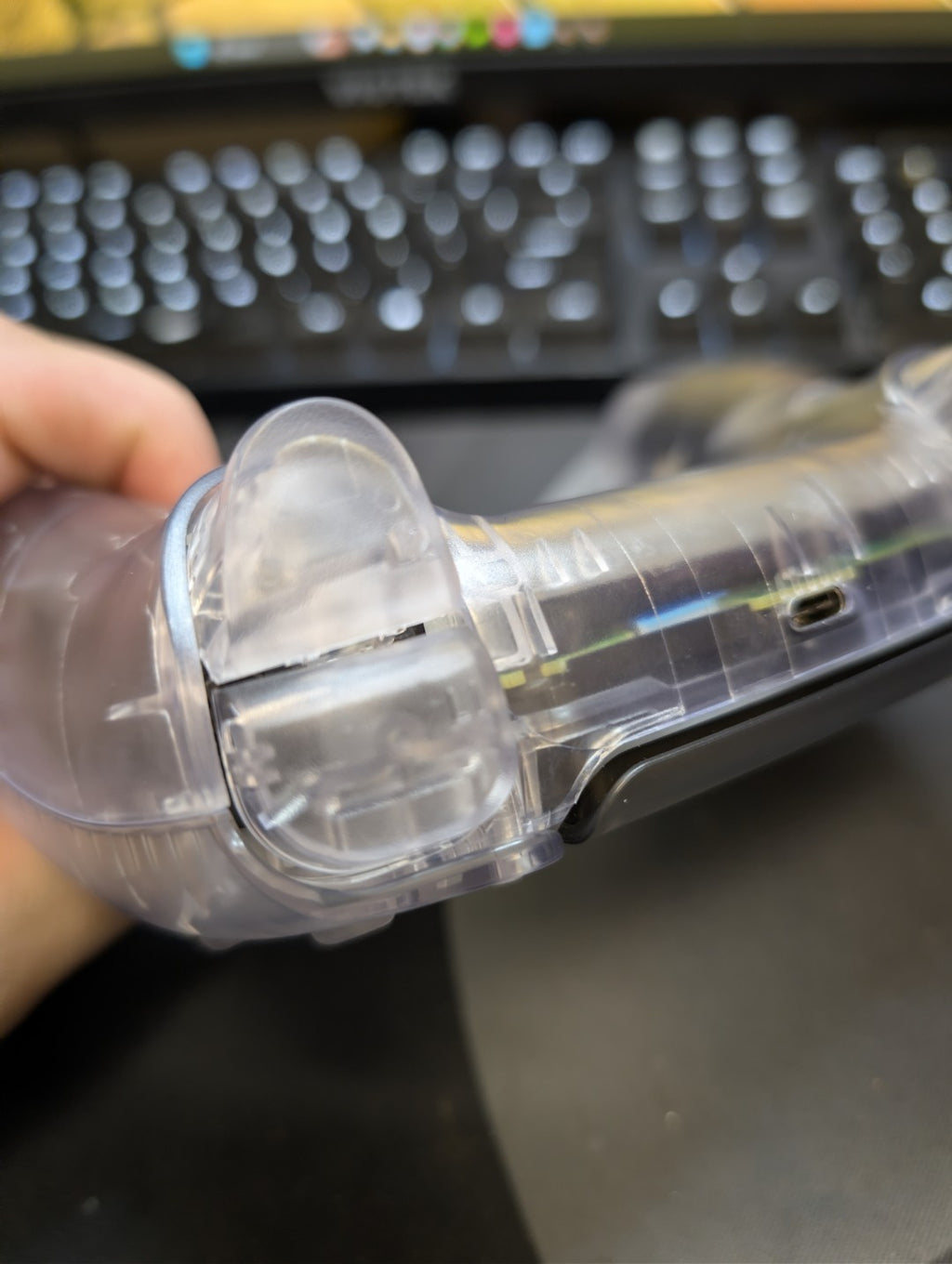 Custom Pre-Built Clear Ps5 Controller with TMR Joysticks