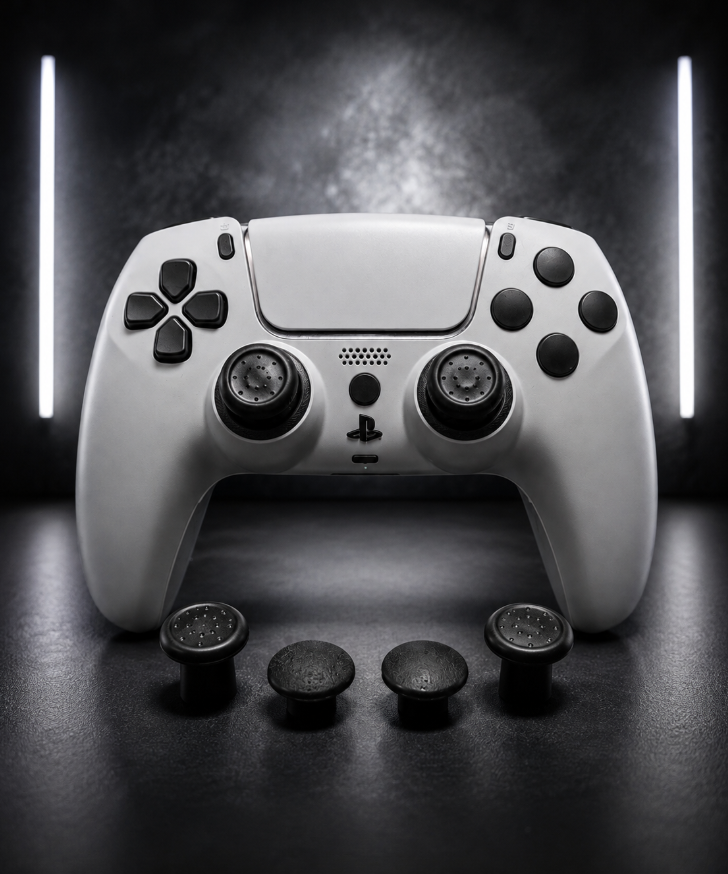 Custom Pre-Built - PS5 Controller - Matte Gray/Black- TMR Joysticks & Removable Joystick Caps
