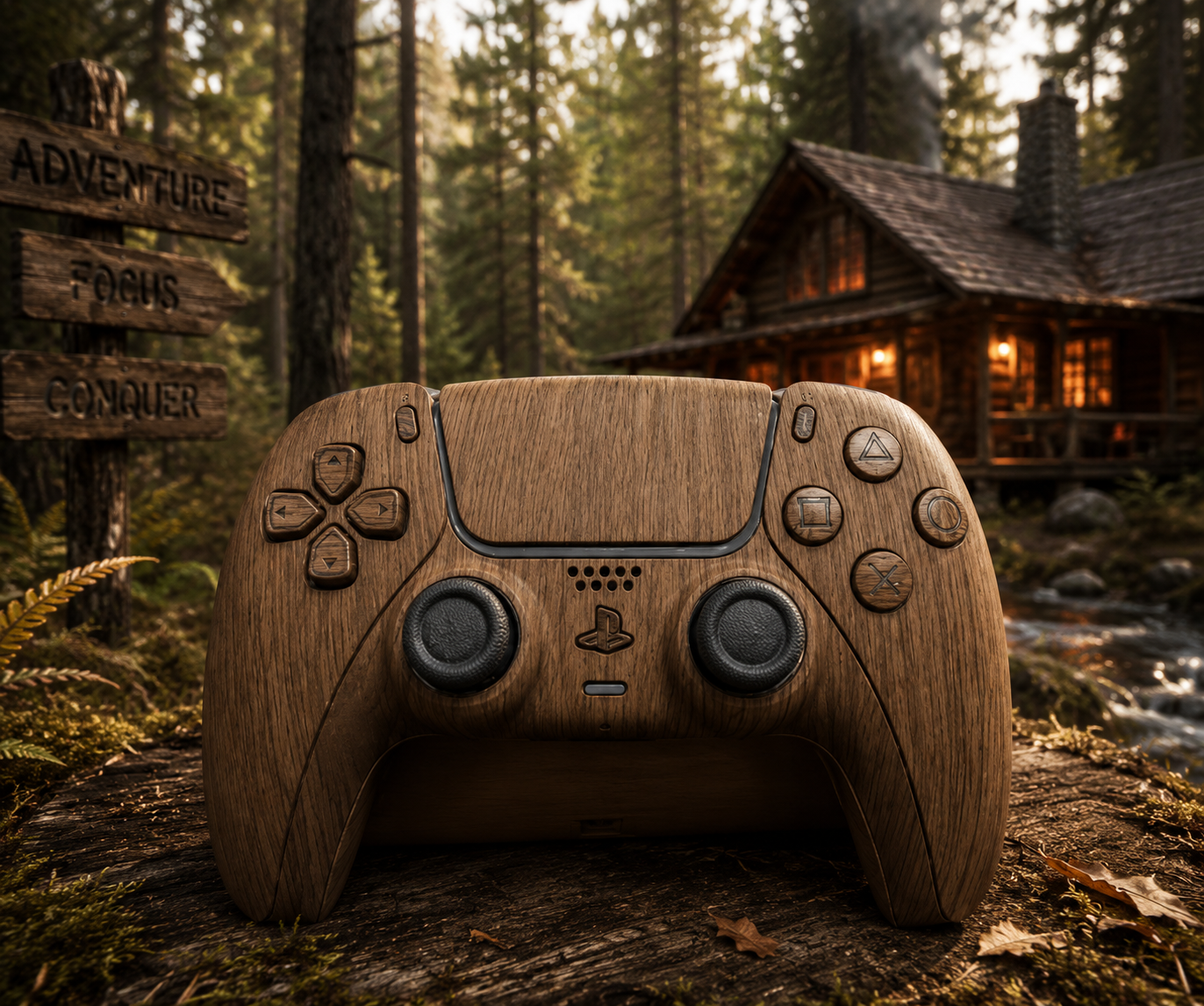 Custom Pre-Built - PS5 Controller - WoodGrain